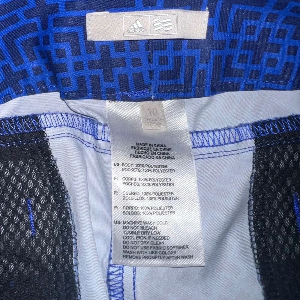 Adidas Golf Shorts‎ Womens 10 Blue Geometric Print Performance Active